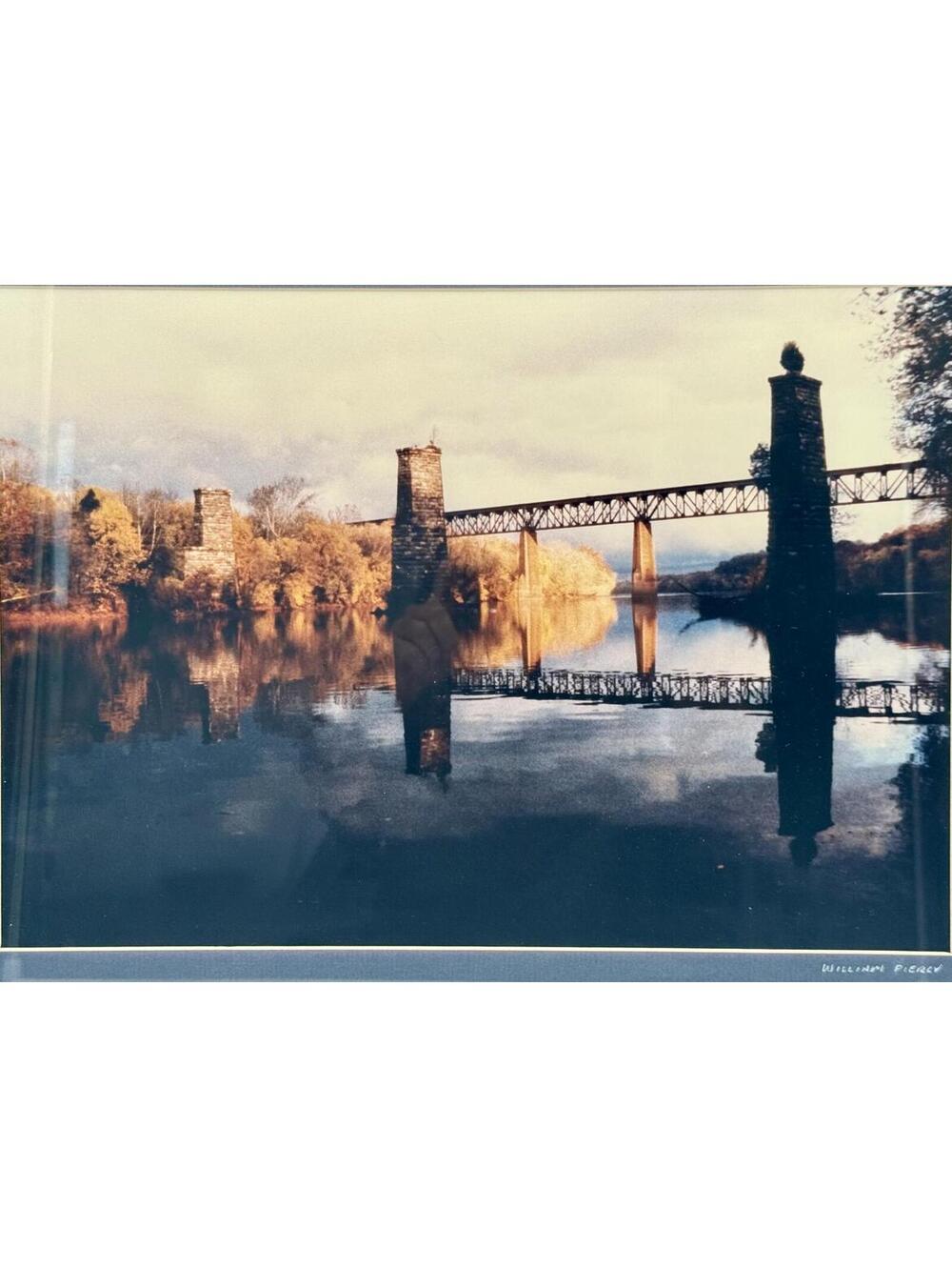 William Pierce Framed Bridge Landscape Print Wall Art Rustic Nature Decor - Picture 2 of 7
